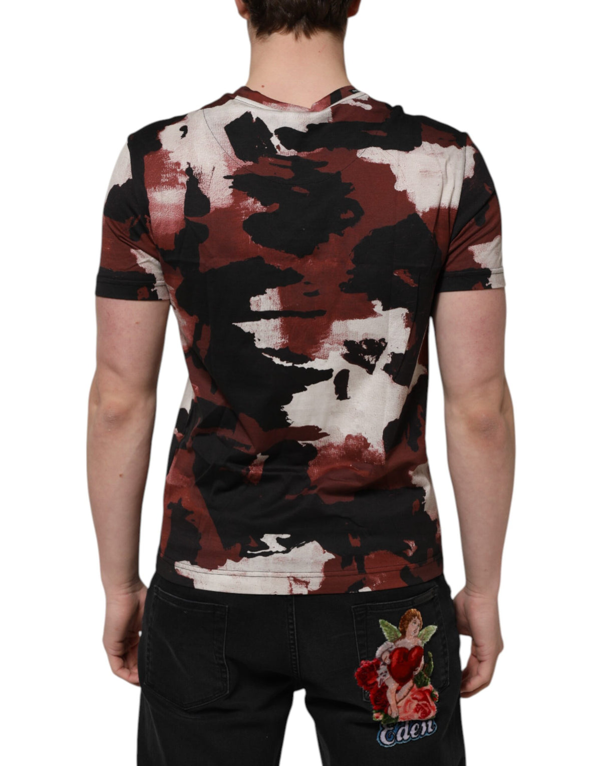 T-shirt à col rond pour homme multicolore à motif camouflage de Dolce &amp; Gabbana