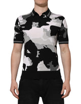 T-shirt polo à col montant multicolore à motif camouflage de Dolce &amp; Gabbana