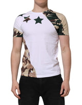 T-shirt homme à col rond en coton blanc à motif camouflage de Dolce &amp; Gabbana