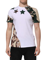T-shirt homme à col rond en coton blanc à motif camouflage de Dolce &amp; Gabbana