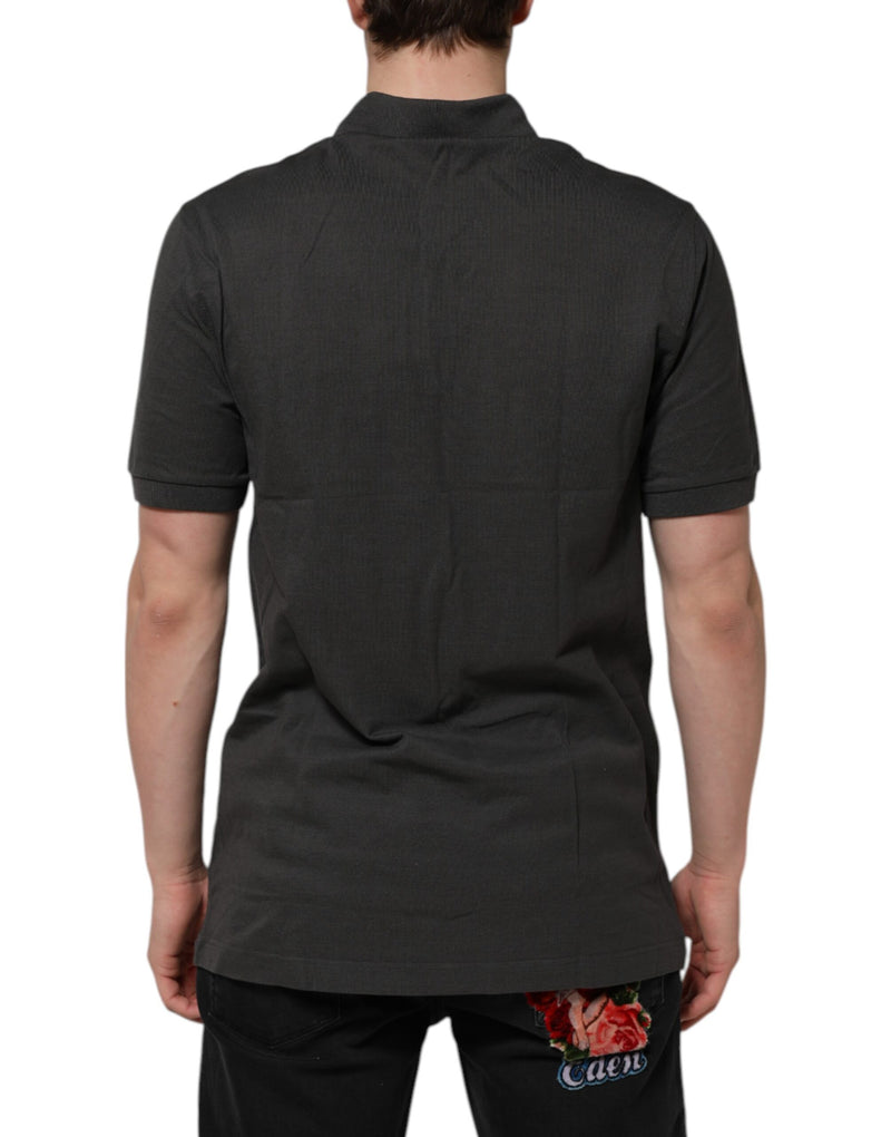 Polo à manches courtes et col en gris foncé de Dolce &amp; Gabbana