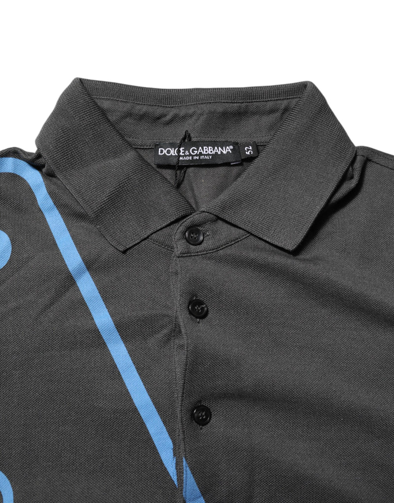 Polo à manches courtes et col en gris foncé de Dolce &amp; Gabbana