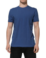 T-shirt sous-vêtements homme Dolce &amp; Gabbana en coton bleu, col rond.