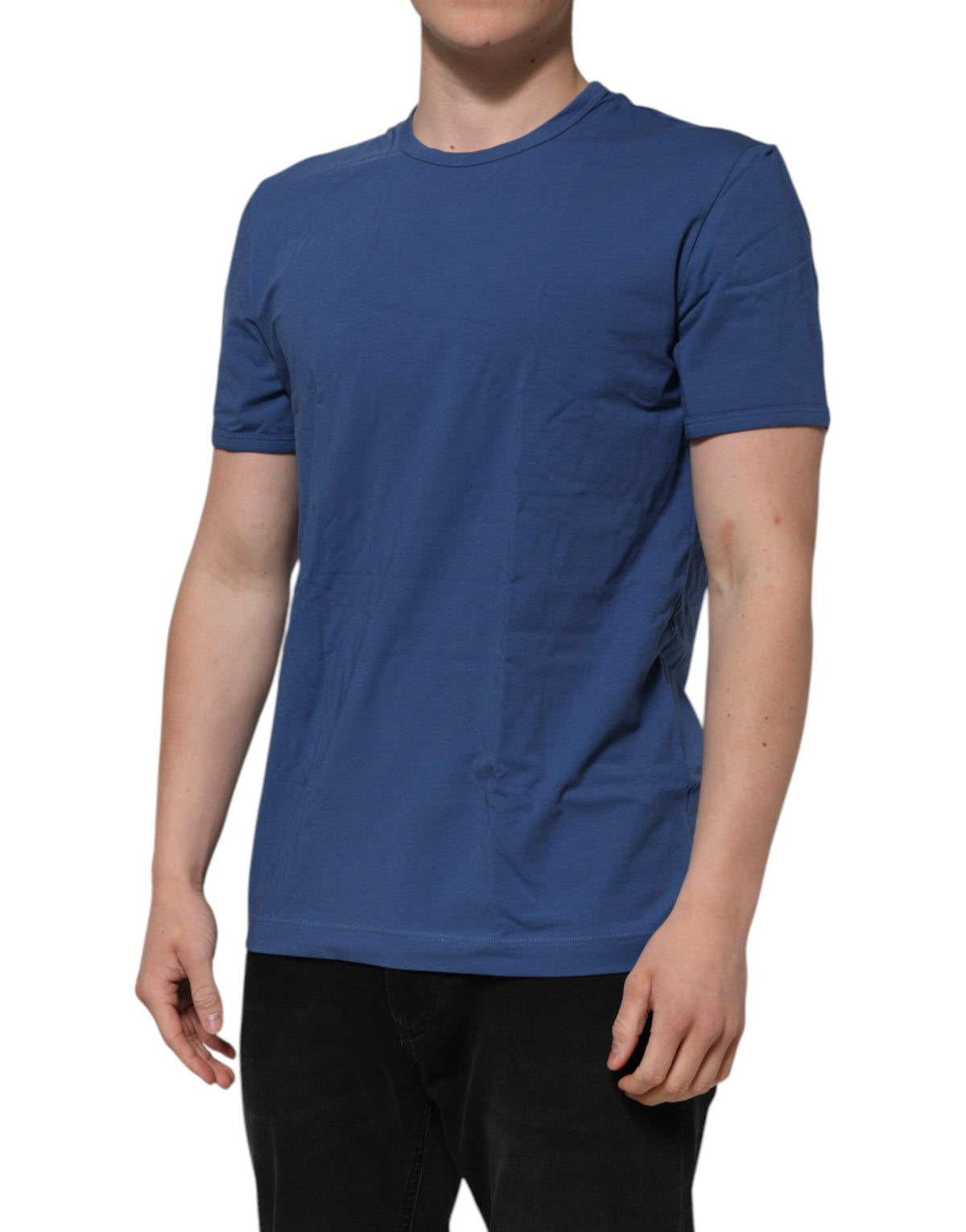T-shirt sous-vêtements homme Dolce &amp; Gabbana en coton bleu, col rond.