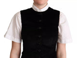 Gilet sans manches noir et marron à imprimé léopard Dolce &amp; Gabbana