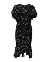 Dolce & Gabbana Black and White Polka Dot Chiffon Dress