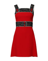 Robe Mini A-Ligne Sans Manches Rouge en Laine Dolce & Gabbana