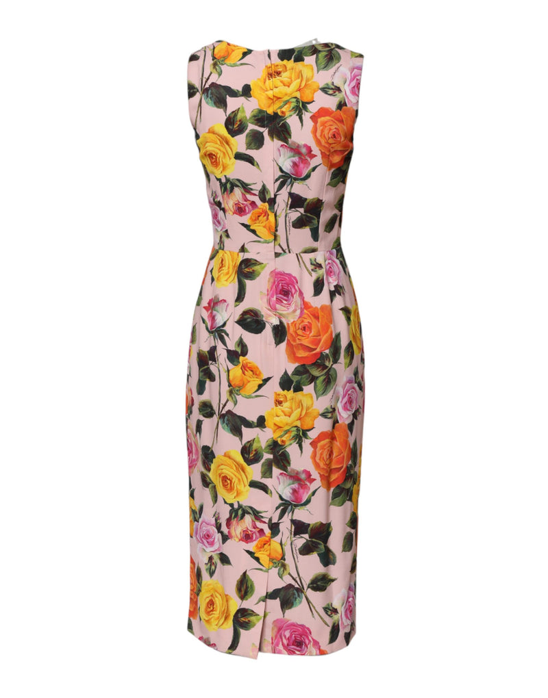 Robe fourreau sans manches multicolore à fleurs Dolce & Gabbana