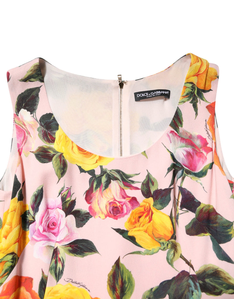 Robe fourreau sans manches multicolore à fleurs Dolce & Gabbana