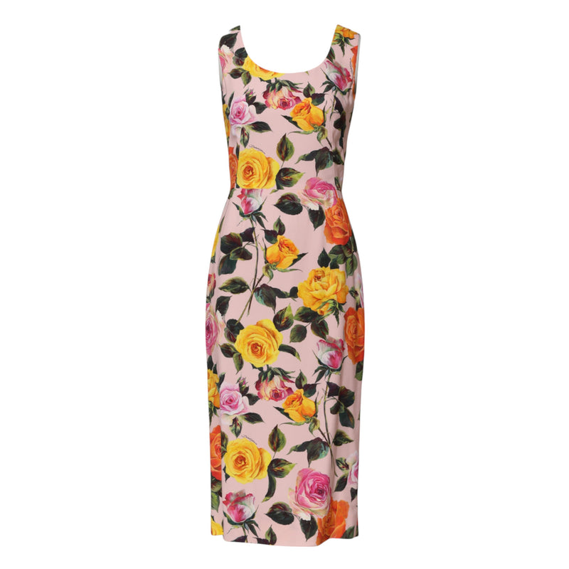 Robe fourreau sans manches multicolore à fleurs Dolce & Gabbana