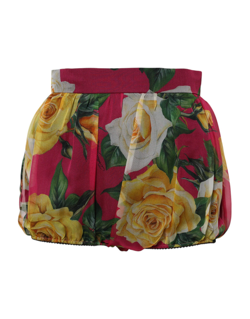 Dolce & Gabbana Pink Floral High Waist Women Hot Pants Shorts