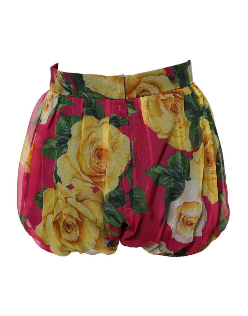 Dolce & Gabbana Pink Floral High Waist Women Hot Pants Shorts