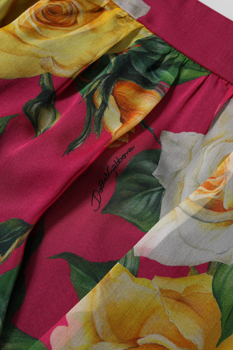 Dolce & Gabbana Pink Floral High Waist Women Hot Pants Shorts