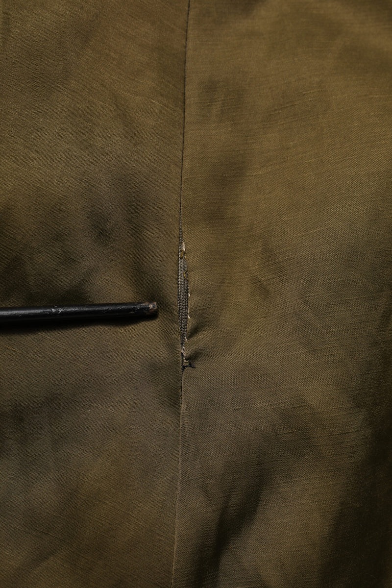 Jil Sander Olive Green A-line High Waist Midi Skirt