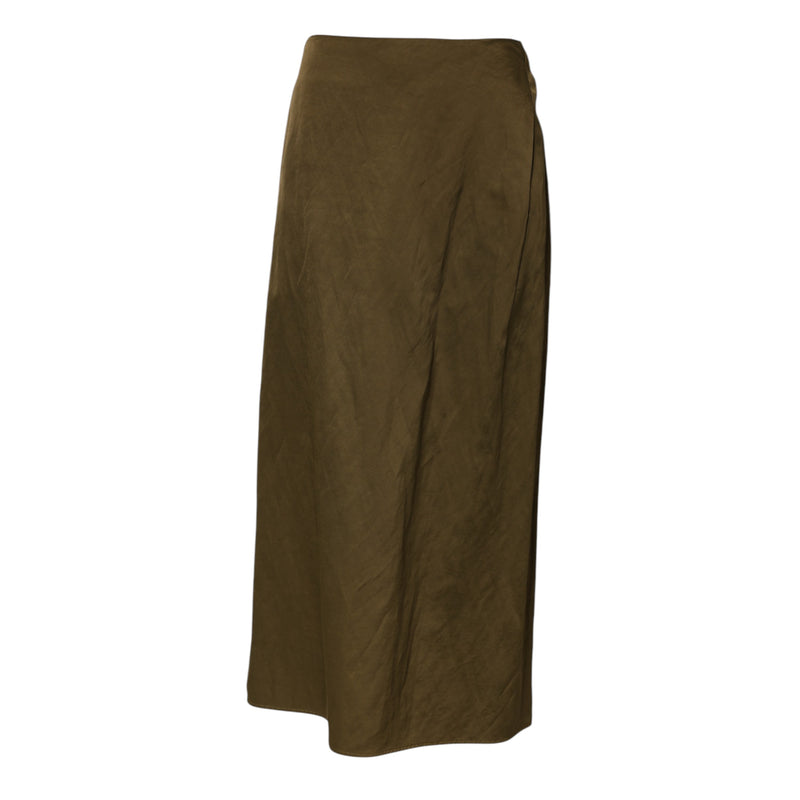 Jil Sander Olive Green A-line High Waist Midi Skirt