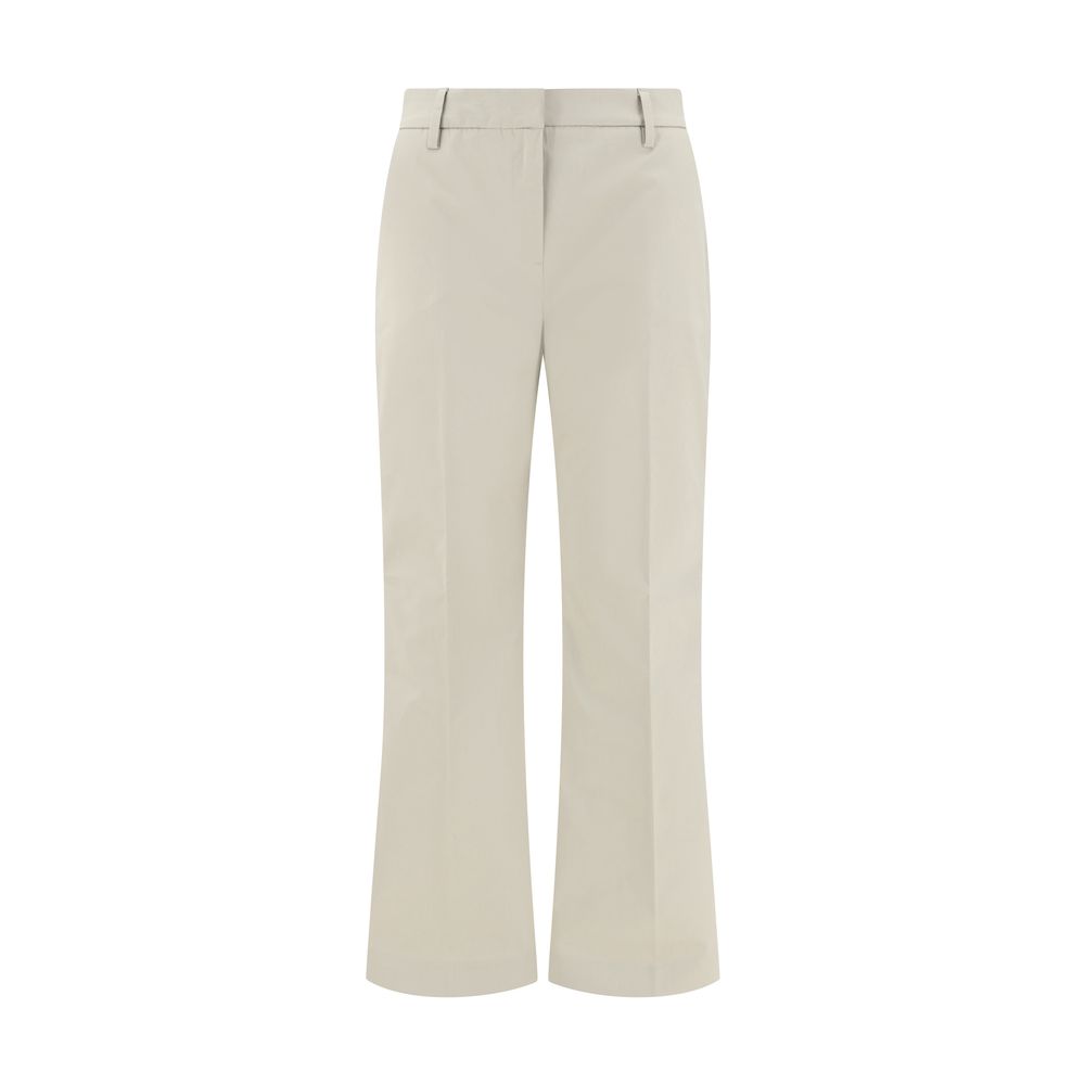 True Royal Sandy Beige Cotton Pants - Flare Cut Style