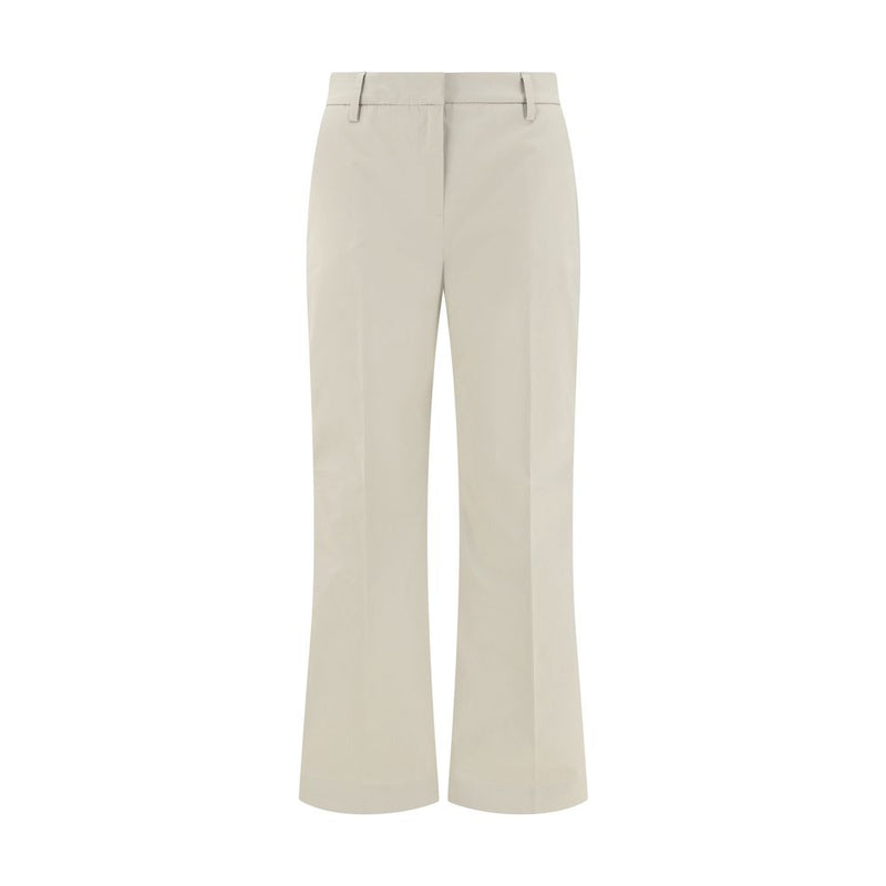 True Royal Sandy Beige Cotton Pants - Flare Cut Style