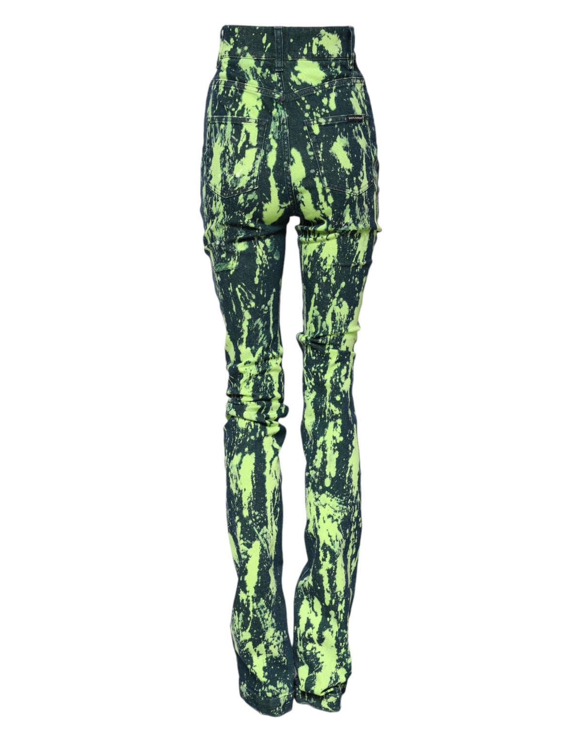 Dolce & Gabbana Jeans Femme Taille Haute Splash Vert