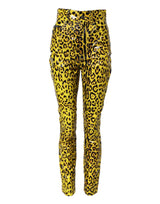 Dolce & Gabbana Pantalons Slim Taille Haute Léopard Jaune