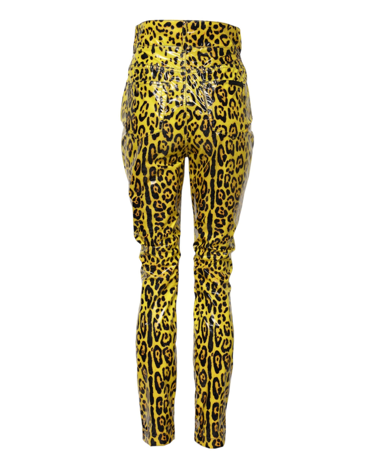 Dolce & Gabbana Pantalons Slim Taille Haute Léopard Jaune