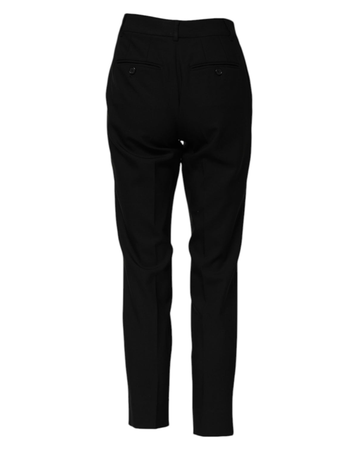 Dolce & Gabbana Pantalons Tapered Taille Haute en Laine Noirs