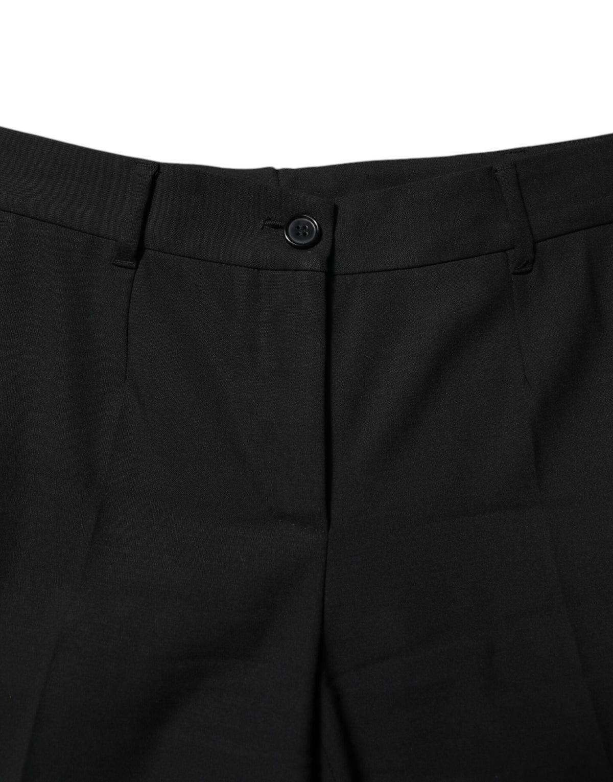 Dolce & Gabbana Pantalons Tapered Taille Haute en Laine Noirs