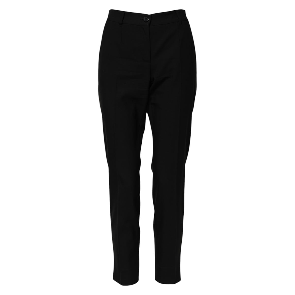 Dolce & Gabbana Pantalons Tapered Taille Haute en Laine Noirs