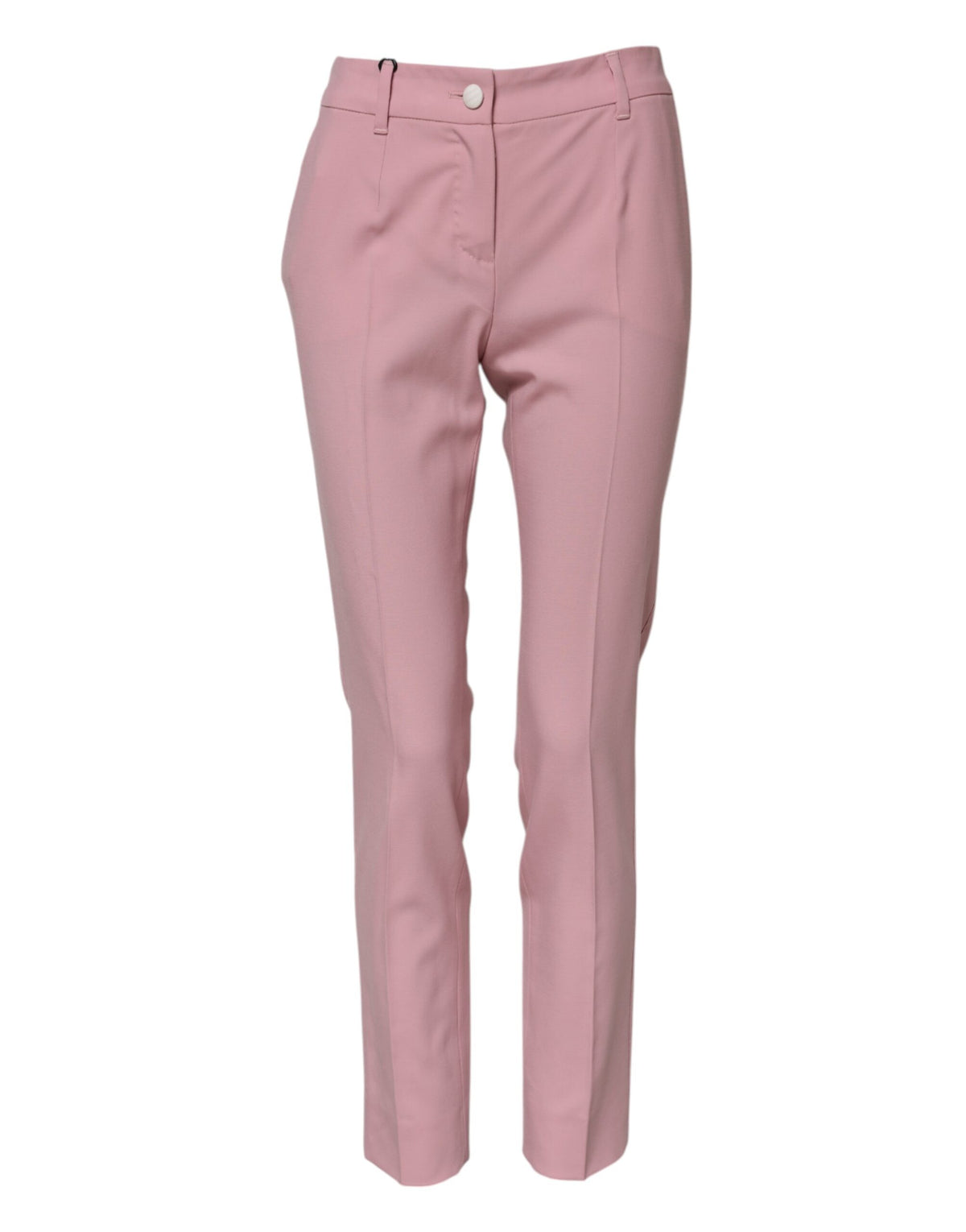 Dolce & Gabbana Pantalons Tapered Taille Haute en Laine Rose