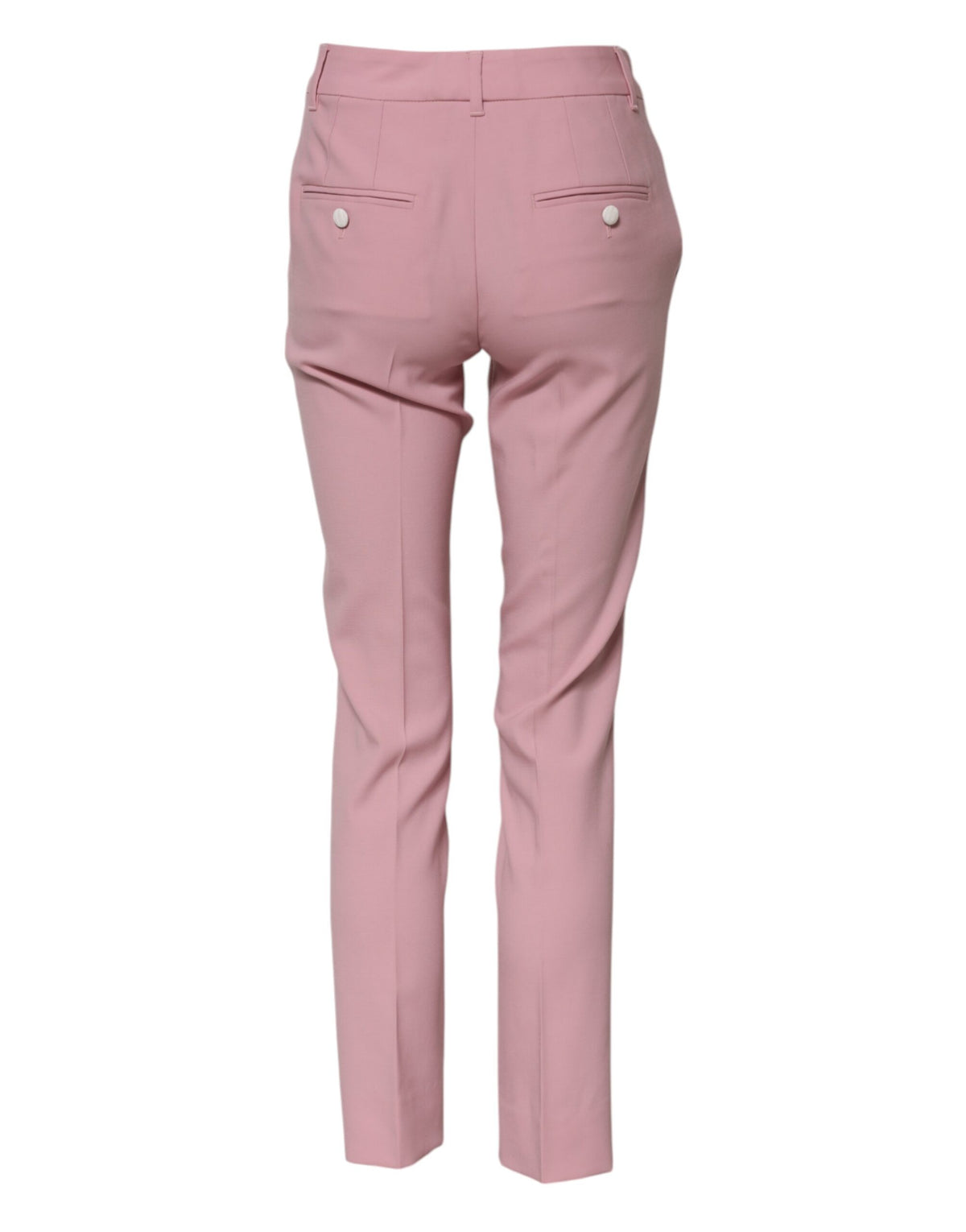 Dolce & Gabbana Pantalons Tapered Taille Haute en Laine Rose