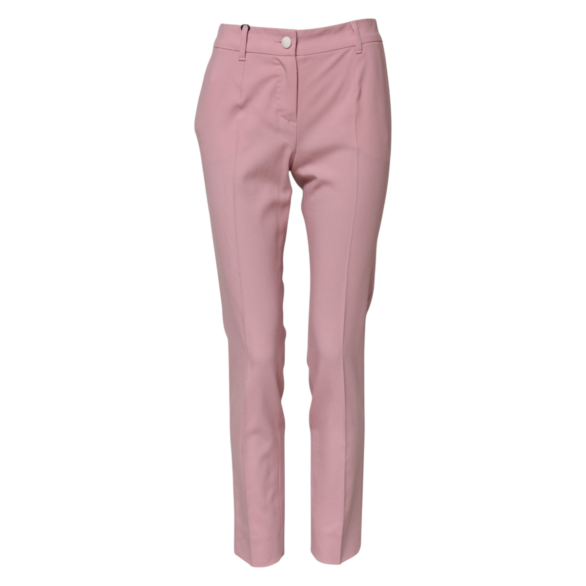 Dolce & Gabbana Pantalons Tapered Taille Haute en Laine Rose