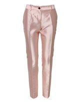 Dolce & Gabbana Pantalons Tapered Hauts en Satin Rose