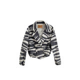 Retrofête Blazer Noir et Blanc en Coton - Élégance Chic et Polyvalente
