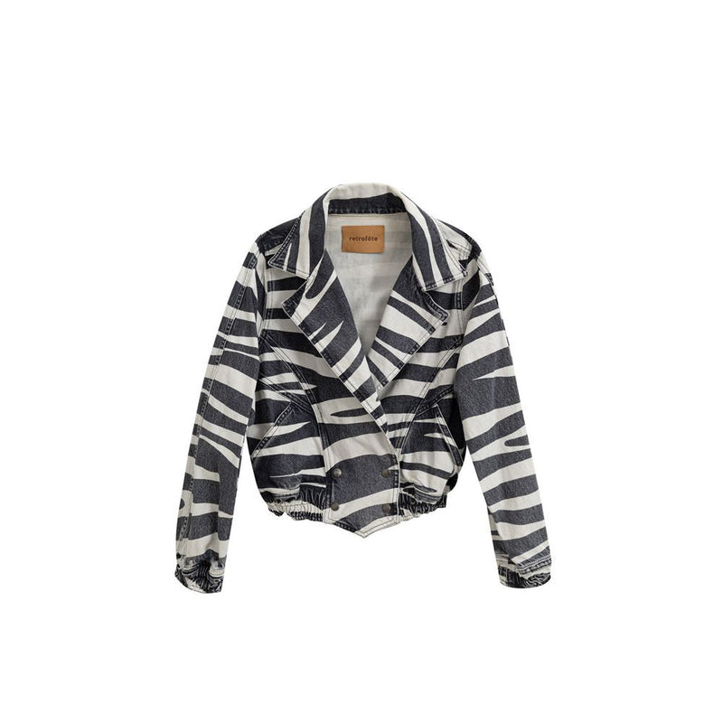 Retrofête Black and White Cotton Blazer - Chic and Versatile