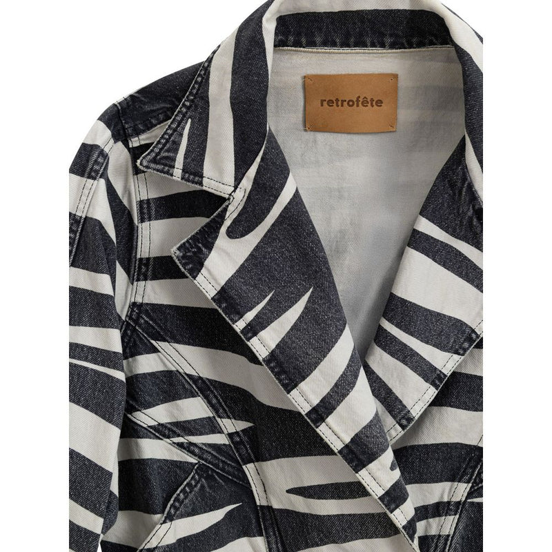 Retrofête Black and White Cotton Blazer - Chic and Versatile