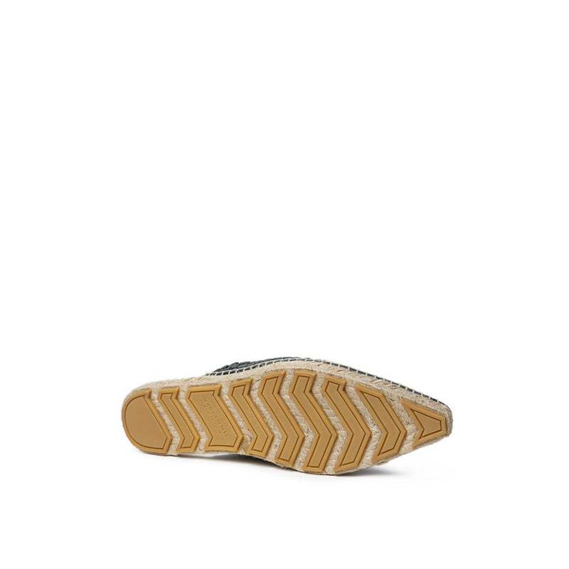 Bottega Veneta Green Leather Espadrille - Intreccio Lagoon