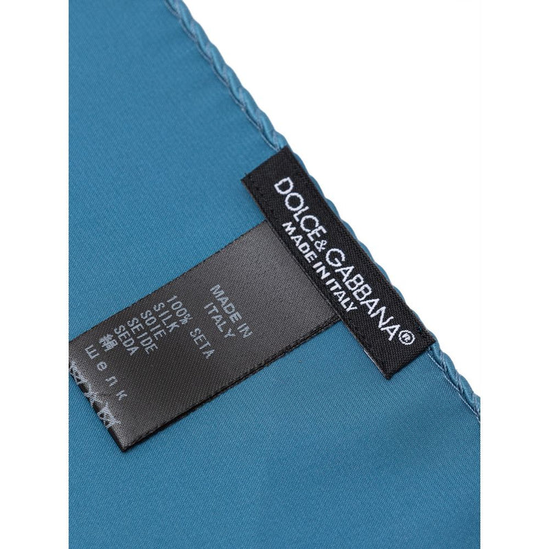 Pochette de costume en soie bleu clair Dolce &amp; Gabbana