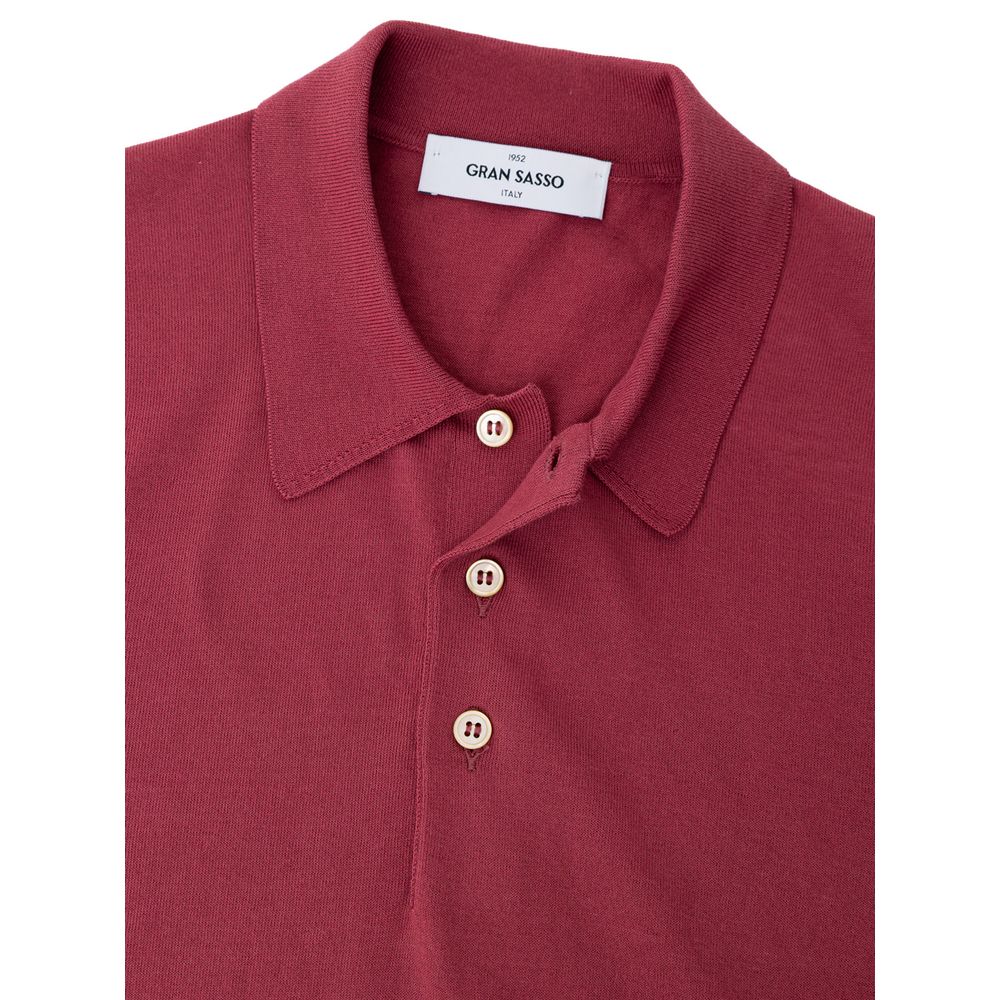 Polo en Coton Rouge Gran Sasso - Modèle Classique