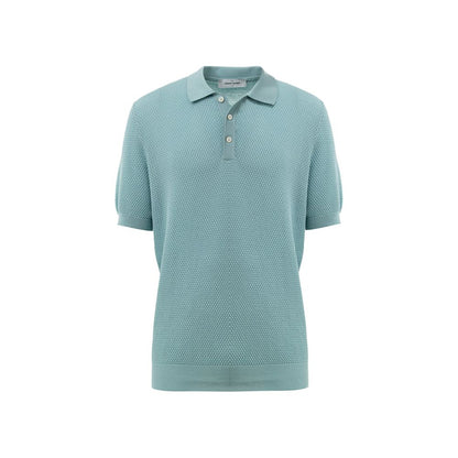 Gran Sasso blauw katoenen poloshirt