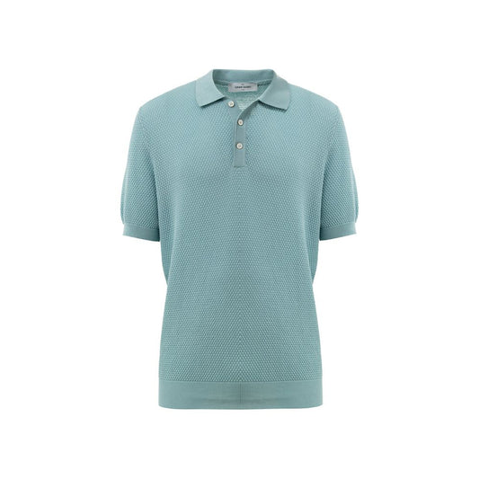 Gran Sasso blauw katoenen poloshirt