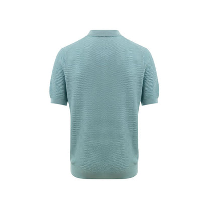Gran Sasso blauw katoenen poloshirt