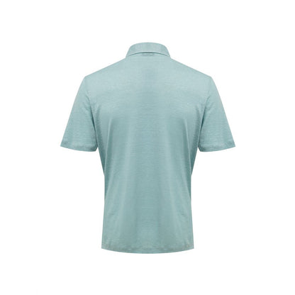 Gran Sasso blauwe linnen polo shirt