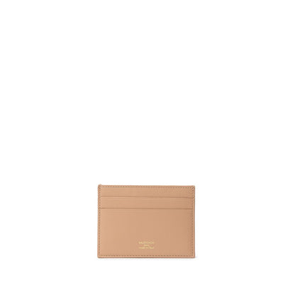 Porte-cartes en cuir beige Balenciaga