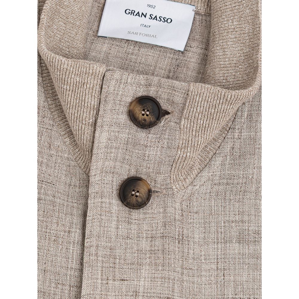 Gran Sasso Beige Linen Jackets & Coat