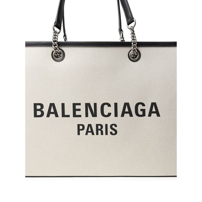 Sac cabas en coton gris Balenciaga