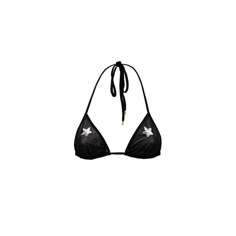 Tom Ford Black Viscose Bra with Sequin Stars