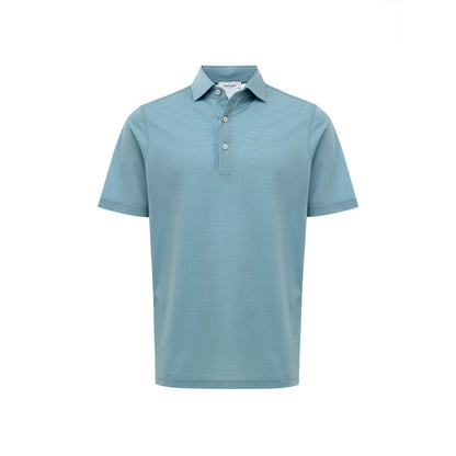 Gran Sasso blauw katoenen poloshirt