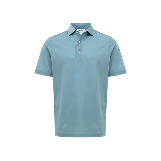 Gran Sasso blauw katoenen poloshirt