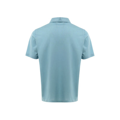 Gran Sasso blauw katoenen poloshirt