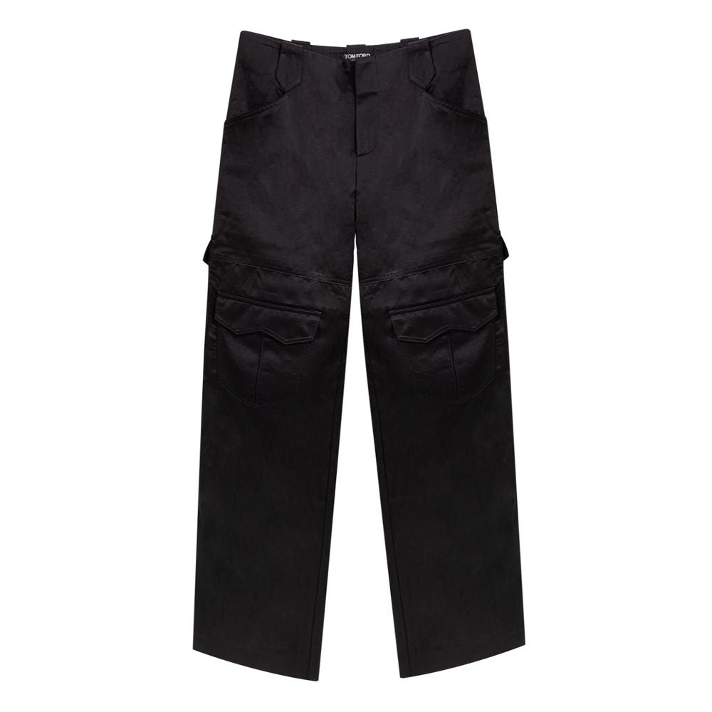 Tom Ford Pantalon Cargo Noir en Viscose - Élégance et Confort