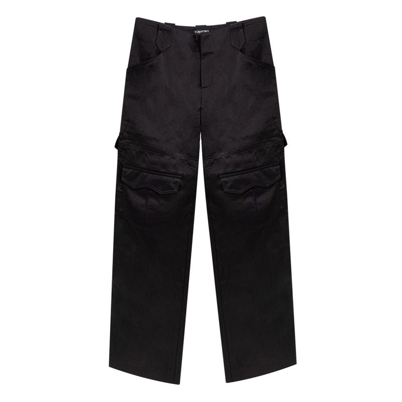 Tom Ford Pantalon Cargo Noir en Viscose - Élégance et Confort